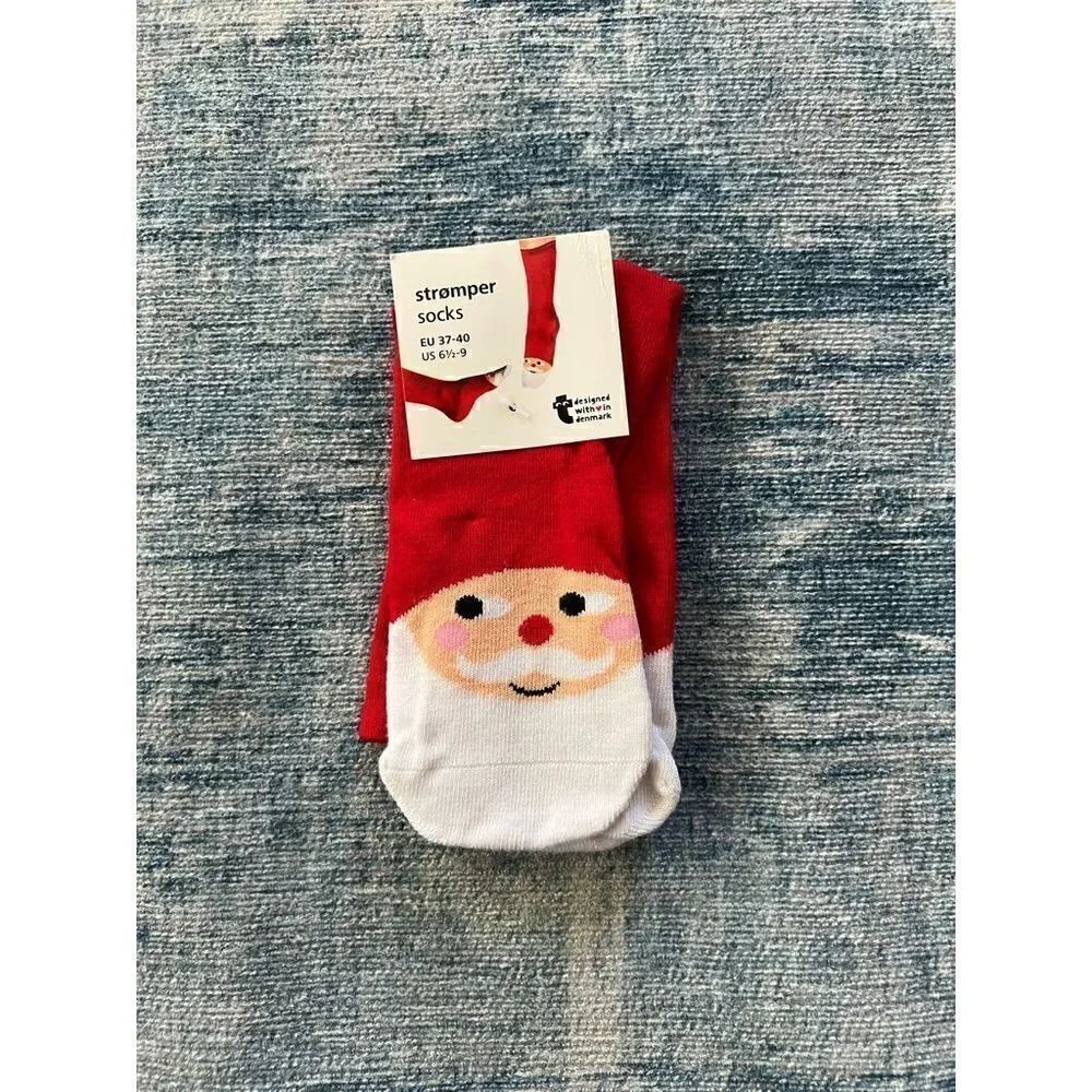 Stromper Holiday Santa Socks Size 6.5 - 9